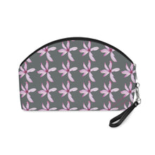 Load image into Gallery viewer, Pink/Gray Flower Makeup Bag