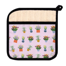 Load image into Gallery viewer, Pot Holder with Pocket-Spring Blooms Pink Background