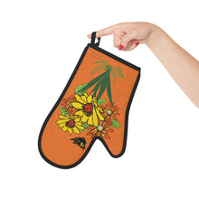 Load image into Gallery viewer, Oven Mitt/Glove-Bouquet of Cheer Burnt Orange Background