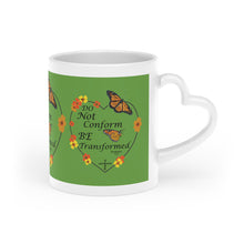 Load image into Gallery viewer, Christian Message Heart-Shaped Mug (Green Apple)