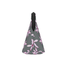 Load image into Gallery viewer, Pink/Gray Flower Makeup Bag