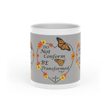 Load image into Gallery viewer, Christian Message Heart-Shaped Mug (Light Grey)
