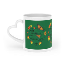 Load image into Gallery viewer, Christian Message Heart-Shaped Mug (Dark Green)