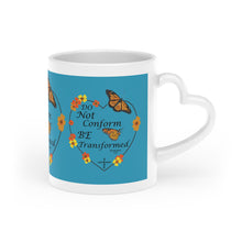 Load image into Gallery viewer, Christian Message Heart-Shaped Mug (Turquoise)