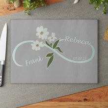 Load image into Gallery viewer, Infinity Sign Glass Cutting Board