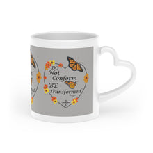 Load image into Gallery viewer, Christian Message Heart-Shaped Mug (Light Grey)