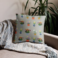 Load image into Gallery viewer, Spring Blooms Khaki Background Basic Pillow