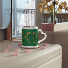 Load image into Gallery viewer, Christian Message Heart-Shaped Mug (Dark Green)