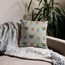 Load image into Gallery viewer, Spring Blooms Khaki Background Basic Pillow