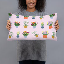 Load image into Gallery viewer, Spring Blooms Light Pink Background Basic Pillow