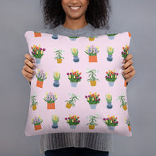 Load image into Gallery viewer, Spring Blooms Light Pink Background Basic Pillow