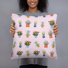 Load image into Gallery viewer, Throw Pillow Spring Blooms with Light Pink Background 18x18
