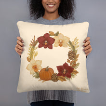 Load image into Gallery viewer, Fall Wreath Throw Pillow