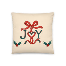 Load image into Gallery viewer, Joy Ribbon Christmas Pillow 18x18