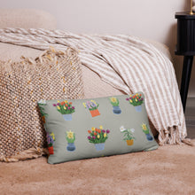 Load image into Gallery viewer, Spring Blooms Khaki Background Basic Pillow