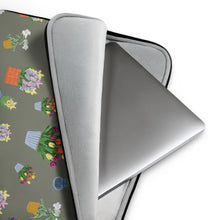 Load image into Gallery viewer, Laptop Sleeve Potted Flowers - Khaki Green Background