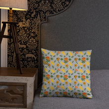 Load image into Gallery viewer, Mushrooms & Wildflowers Decorative Throw Pillow - Late Bloomer Art Studio
