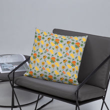 Load image into Gallery viewer, Mushrooms & Wildflowers Decorative Throw Pillow - Late Bloomer Art Studio
