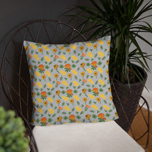 Load image into Gallery viewer, Mushrooms & Wildflowers Decorative Throw Pillow - Late Bloomer Art Studio