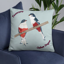 Load image into Gallery viewer, Cuban Trogon/Tocororo Bird Premium Pillow