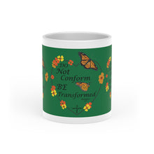 Load image into Gallery viewer, Christian Message Heart-Shaped Mug (Dark Green)
