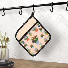 Load image into Gallery viewer, Pot Holder with Pocket - Spring Blooms-Peach Background
