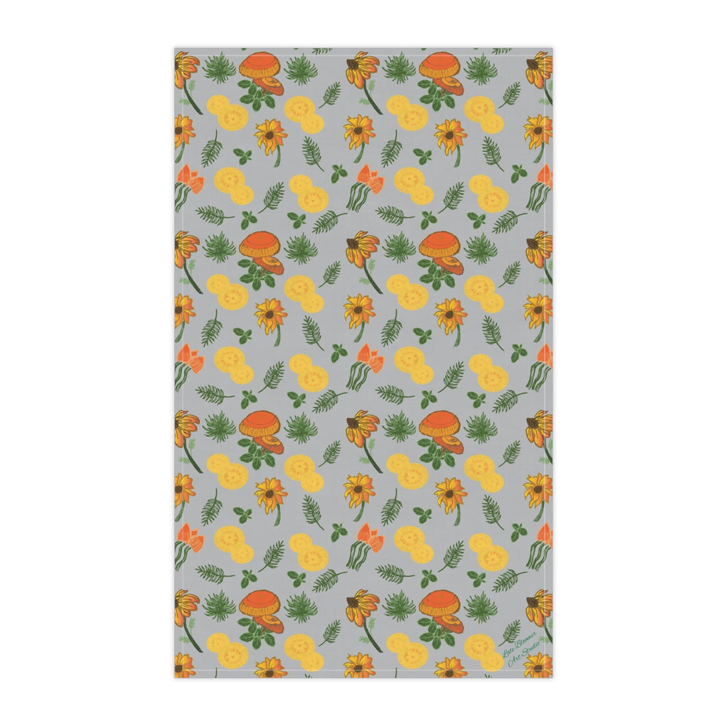 Tea Towel Mushrooms & Wildflowers