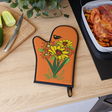 Load image into Gallery viewer, Oven Mitt/Glove-Bouquet of Cheer Burnt Orange Background
