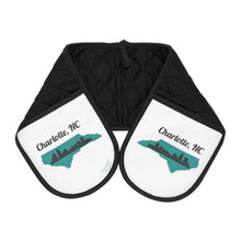 Load image into Gallery viewer, Teal Charlotte NC Design Oven Mitts
