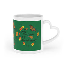 Load image into Gallery viewer, Christian Message Heart-Shaped Mug (Dark Green)
