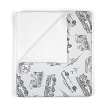 Load image into Gallery viewer, Trains, Planes and Automobiles Soft Fleece Baby/Toddler/Preschooler Blanket
