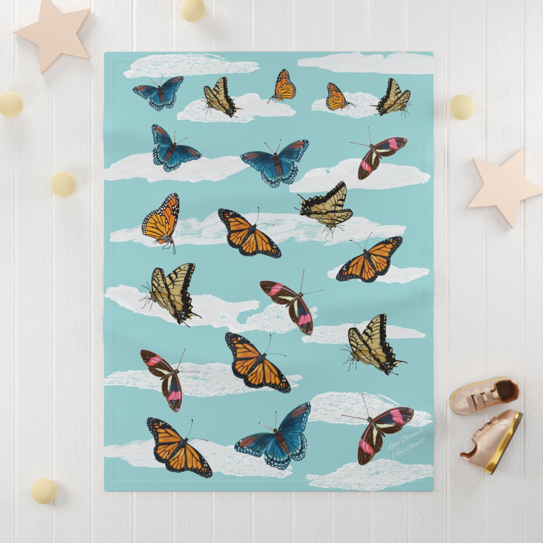 Soft Fleece Butterflies Baby/Toddler/Preschooler Blanket