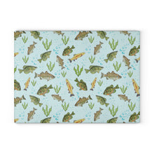 Load image into Gallery viewer, Glass Cutting Board - Fresh Water Fishes 11 x 15
