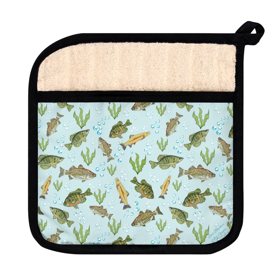 Pot Holder with Pocket-Fresh Water Fishes