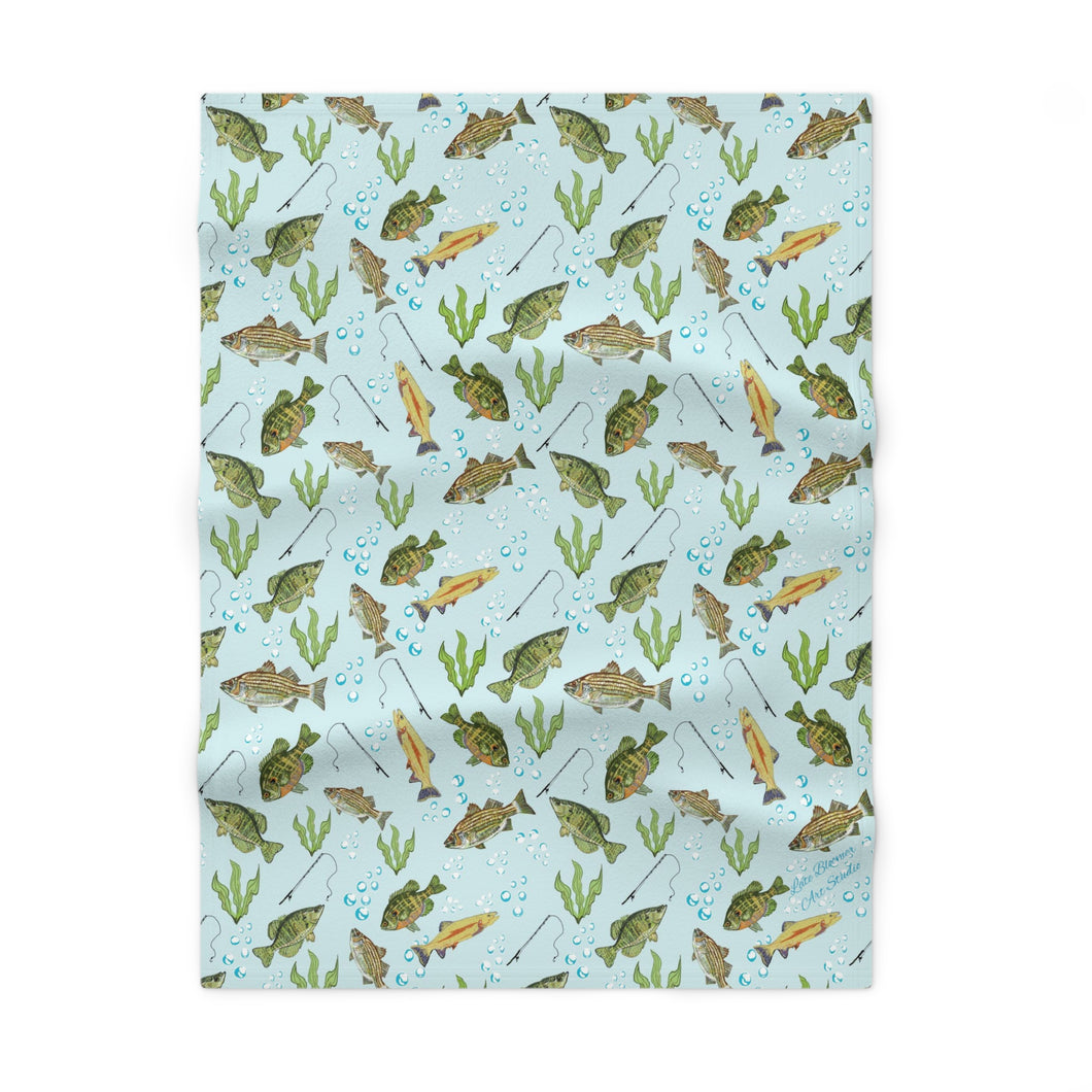 Soft Fleece Baby/Toddler/Preschooler Blanket - Fresh Water Fishing