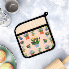 Load image into Gallery viewer, Pot Holder with Pocket - Spring Blooms-Peach Background
