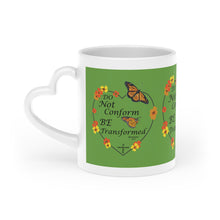 Load image into Gallery viewer, Christian Message Heart-Shaped Mug (Green Apple)
