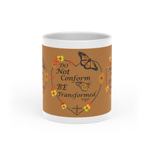 Load image into Gallery viewer, Christian Message Heart-Shaped Mug (Light Brown)
