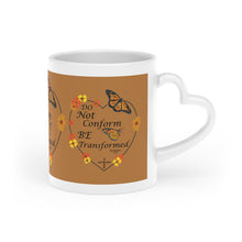 Load image into Gallery viewer, Christian Message Heart-Shaped Mug (Light Brown)
