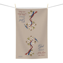 Load image into Gallery viewer, God Shined His Love on Thee – Patriotic Dogwood &amp; Bluebird Kitchen Towel
