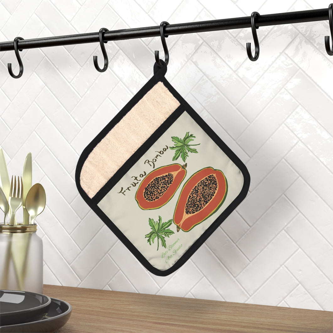 Pot Holder with Pocket - Papaya/Fruta Bomba 1