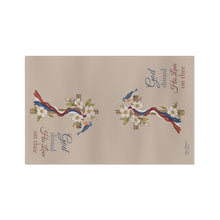Load image into Gallery viewer, God Shined His Love on Thee – Patriotic Dogwood &amp; Bluebird Kitchen Towel
