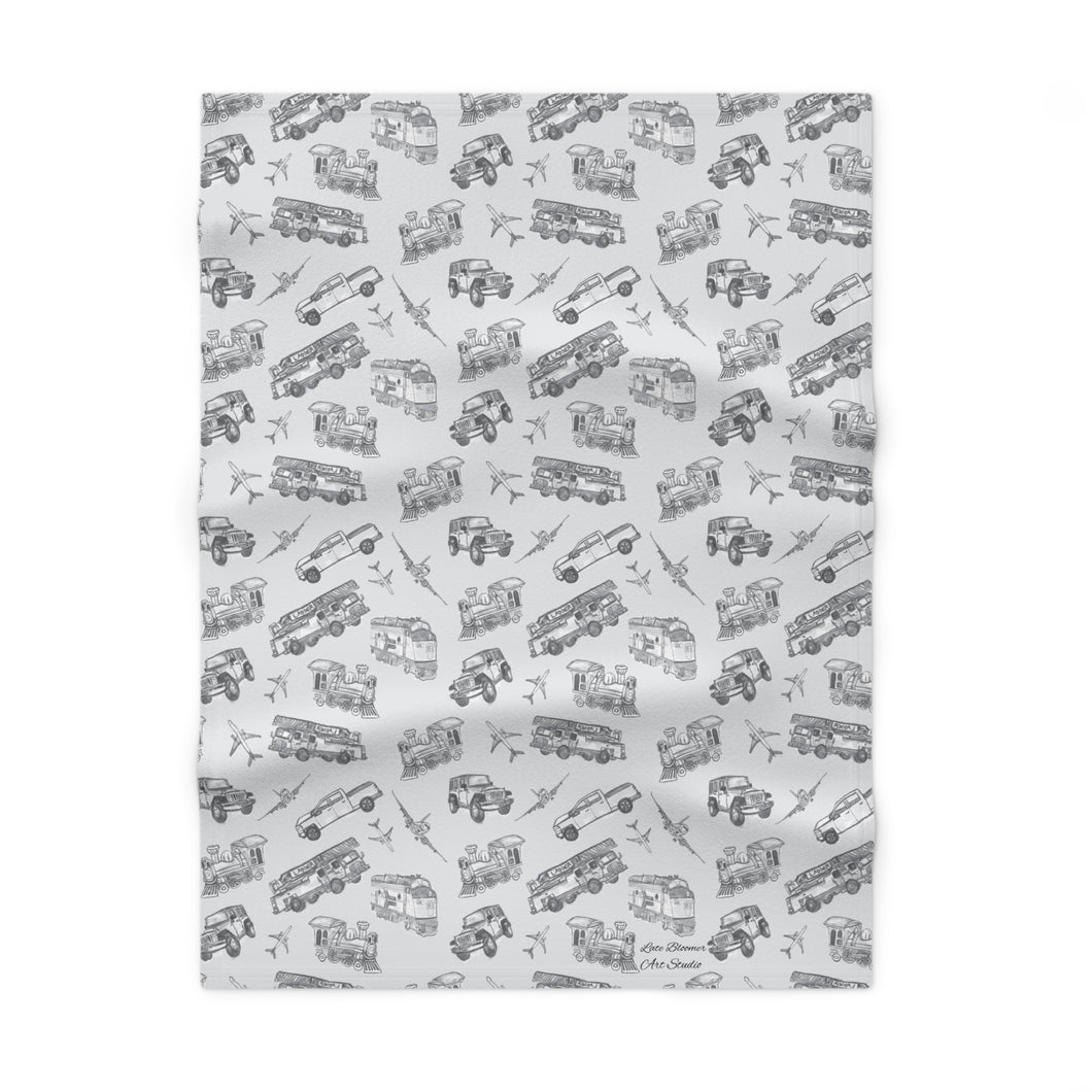 Trains, Planes and Automobiles Soft Fleece Baby/Toddler/Preschooler Blanket