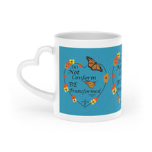 Load image into Gallery viewer, Christian Message Heart-Shaped Mug (Turquoise)
