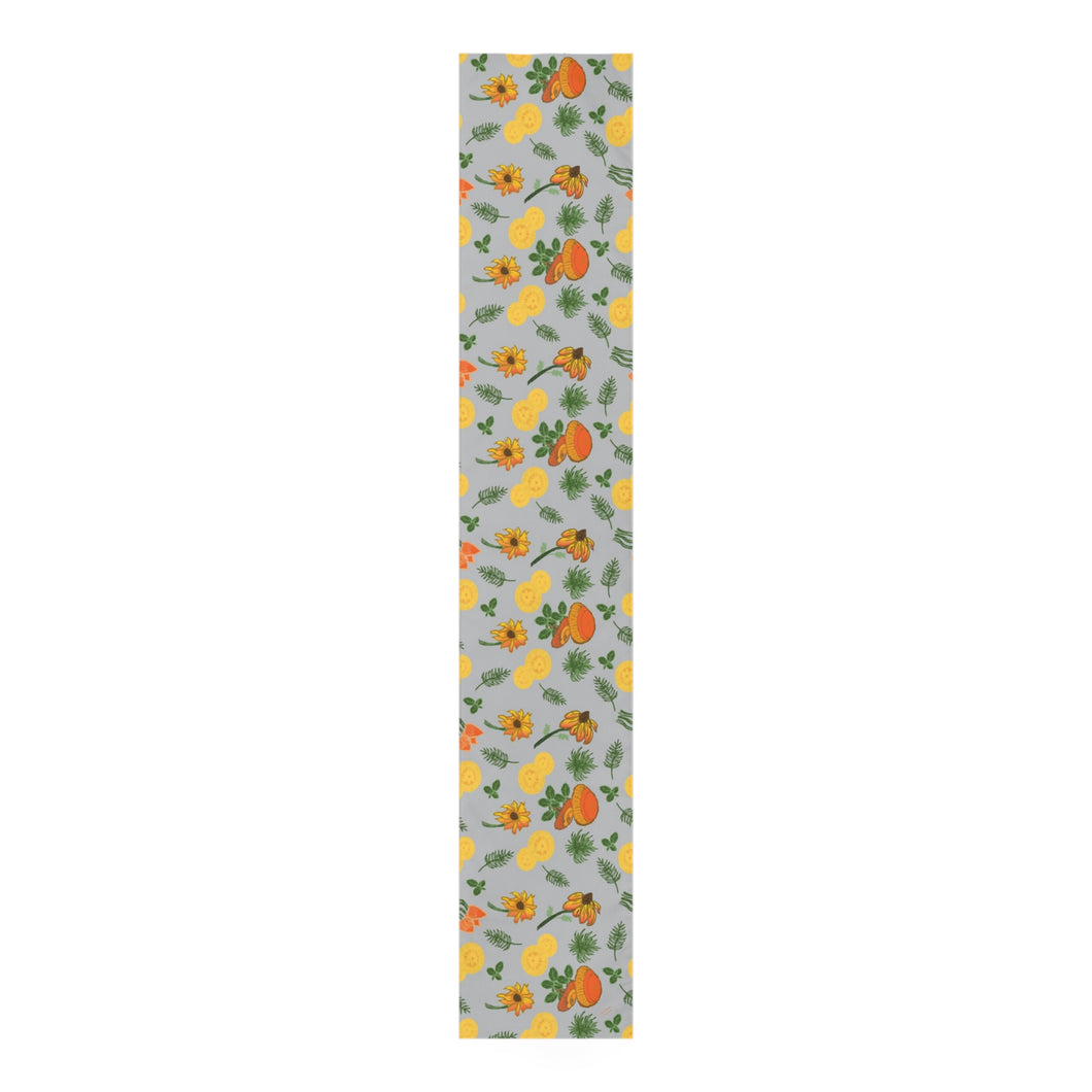 Table Runner Mushrooms & Wildflowers