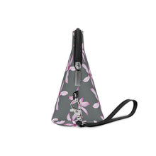 Load image into Gallery viewer, Pink/Gray Flower Makeup Bag
