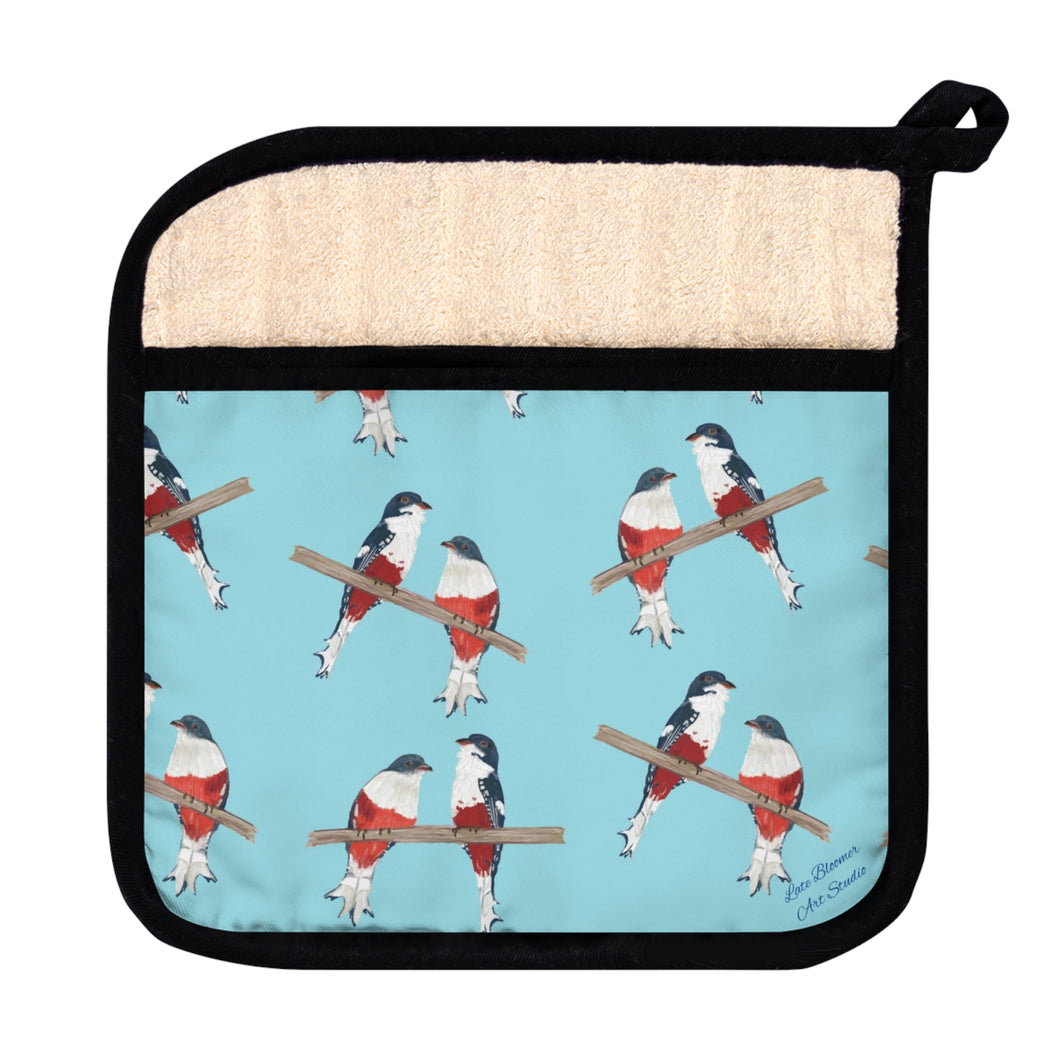 Pot Holder with Pocket - Cuban Trogon/Tocororo