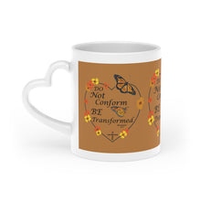 Load image into Gallery viewer, Christian Message Heart-Shaped Mug (Light Brown)
