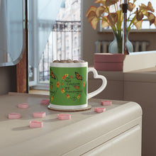 Load image into Gallery viewer, Christian Message Heart-Shaped Mug (Green Apple)
