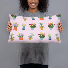 Load image into Gallery viewer, Spring Blooms Light Pink Background Basic Pillow

